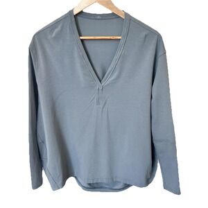 Lululemon Shirt Womens 8 Belgian Blue In Action Oversized Pullover Top